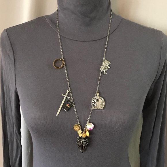 The Hobbit J. R. R. Tolkien Handmade Literature Necklace, Smaug Arkenstone Ring - Picture 9 of 16